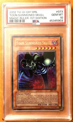 Yugioh Toon Summoned Skull 1st Edition 2002 Magic Ruler Ultra Rare - PSA 10 - Image 1