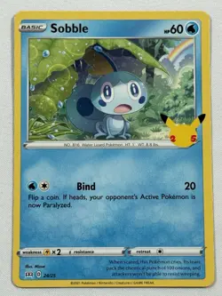 Sobble 24/25 McDonald's 25th Anniversary Promo Holo Pokemon Card Non Holo NM - Image 1