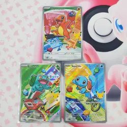 Charmander 038 + Squirtle 039 + Bulbasaur 037 - First Partner Pokemon Cards L394 - Image 1