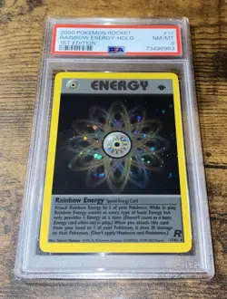 1st Edition Team Rocket Rainbow Energy Holo 17/82 - PSA 8 NM-MT! SWIRL CITY!!! - Image 1