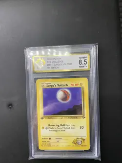 Lt. Surge's Voltorb 1st Edition Gym Challenge Set - Pokemon Card 86/132 CGA 8.5 - Image 1