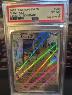2023 POKEMON SVI EN-SCARLET & VIOLET ILLUSTRATION RARE #204 SLOWPOKE PSA 8 - Image 1