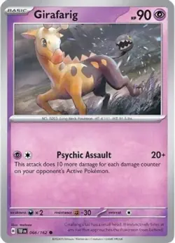 4x Girafarig - 066/162 - Common NM-Mint Pokemon SV05 - Temporal Forces - Image 1