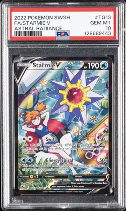2022 POKEMON SWORD & SHIELD ASTRAL RADIANCE #TG13 FULL ART/STARMIE V PSA 10 - Image 1