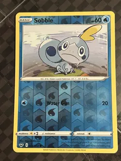 Sobble 054/202 Sword & Shield Base Set Reverse Holo Common Pokemon NM - Image 1