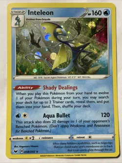 2020 Inteleon - 058/202 - Cosmos Holo Promo- Sword & Shield Lp+ Nm- Pokemon TCG - Image 1