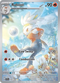 RABOOT 147/142 ILLUSTRATION RARE STELLAR CROWN POKEMON NEAR MINT - Image 1