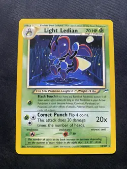 Pokemon Light Ledian 24/105 Neo Destiny Unlimited Regular Rare Stage 1 70 HP - Image 1