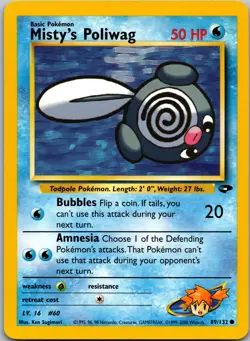Misty's Poliwag #089/132 Gym Challenge Pokemon Lightly played - Image 1