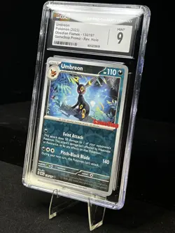 CGC 9 Umbreon #130 GameStop Promo Obsidian Flames Reverse Holo Pokemon 2023 - Image 3