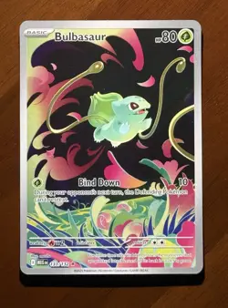 Pokemon Bulbasaur 133/132 Me01: Mega Evolution Holo Illustration Rare 80 HP - Image 1