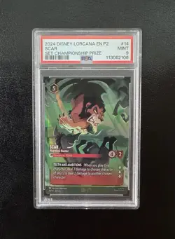 Disney Lorcana Scar Heartless Hunter 14/P2 Set Championship Prize PSA 9 - Image 1