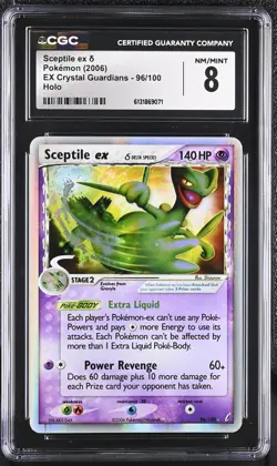 CGC 8 NM/MINT Sceptile EX 96/100 EX Crystal Guardians Holo Pokemon Card - Image 1