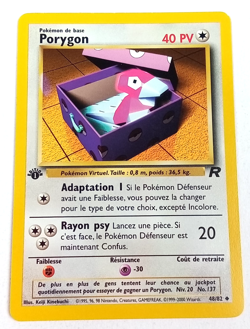Porygon 48/82 Team Rocket 1st Edition French Pokemon Card 1999-2000 - Image 1