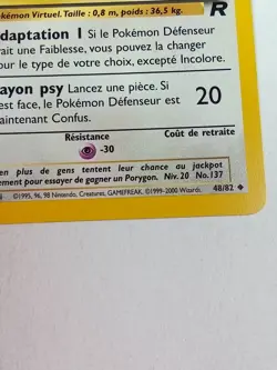 Porygon 48/82 Team Rocket 1st Edition French Pokemon Card 1999-2000 - Image 2