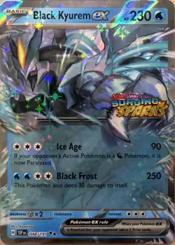 Black Kyurem ex (Surging Sparks Stamped) Holo Double Rare Jumbo Cards 048/191 NM - Image 1