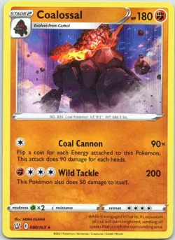 Pokemon TCG Sword & Shield Battle Styles - 080/163 Coalossal Card HOLO - Image 2