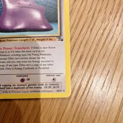Pokemon Card - Ditto Fossil 18/62 Rare MP - Image 5