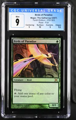 BIRDS OF PARADISE 10th Edition Foil Rare CGC 9 Q++ MTG [Nostalgium] - Image 1