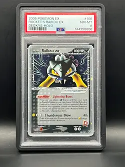2005 Pokemon EX Deoxys-Rocket's Raikou Ex 108/107 Secret Rare Holo- NM-MT PSA 8 - Image 1