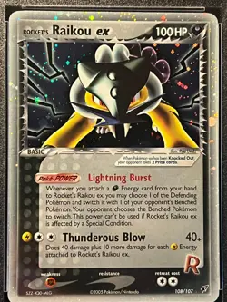 2005 Pokemon EX Deoxys-Rocket's Raikou Ex 108/107 Secret Rare Holo- NM-MT PSA 8 - Image 4