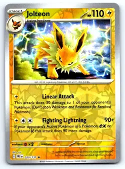 Pokemon Jolteon SV: Prismatic Evolutions PRE Reverse Holo 029/131 NM Rare Hajime - Image 1