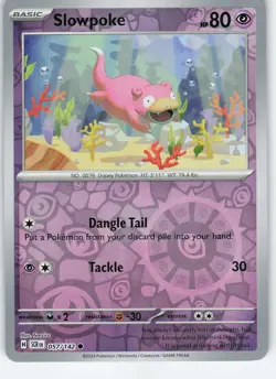 Slowpoke 057/142 Common Reverse Holo SV07: Stellar Crown NM Pokemon - Image 1