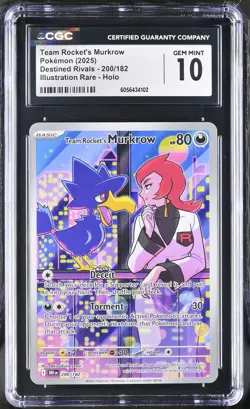 TEAM ROCKET'S MURKROW Destined Rivals Illustration Rare #200 CGC 10 Pokemon - Image 1
