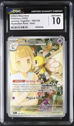 Lillie's Ribombee *CGC 10* Illustration Rare *Journey Together* #164 * Pokemon - Image 1