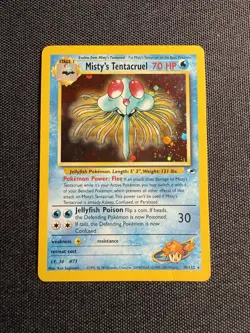 Pokemon Misty's Tentacruel 10/132 Gym Heroes Unlimited Holo Vintage LP w/ crease - Image 1