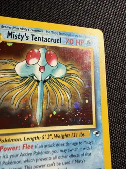 Pokemon Misty's Tentacruel 10/132 Gym Heroes Unlimited Holo Vintage LP w/ crease - Image 3