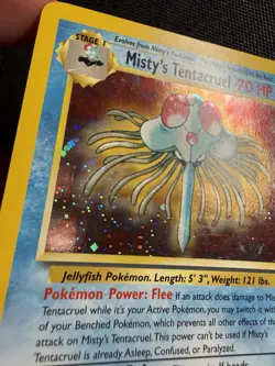 Pokemon Misty's Tentacruel 10/132 Gym Heroes Unlimited Holo Vintage LP w/ crease - Image 4