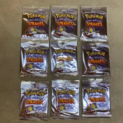 Lot of (9) 1999 Pokemon Artbox Stickers Series 1 Factory Sealed Booster Packs - Image 1