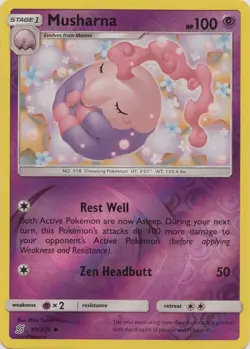 x4 Musharna - 89/236 - Uncommon - Reverse Holo Pokemon SM11 Unified Minds M/NM - Image 1