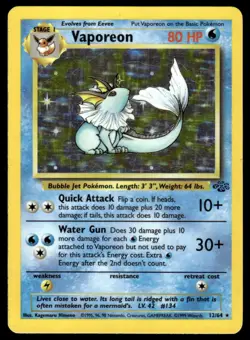 Pokemon TCG Pokemon Jungle #12/64 Vaporeon LP (Scratches) - Image 1