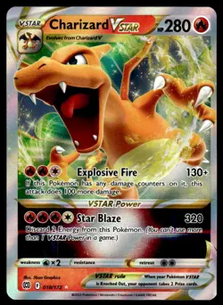 Pokemon TCG SWSH09: Brilliant Stars #018/172 Charizard VSTAR NM - Image 1