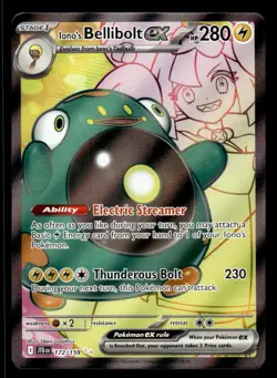 Pokemon TCG Journey Together #114/100 Iono's Bellibolt ex NM - Image 1