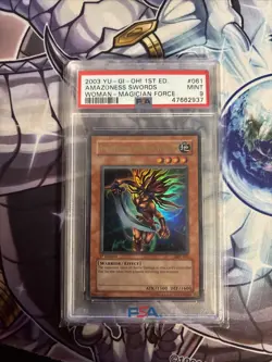 PSA 9 YuGiOh Amazoness Swords Woman MFC-061 1st Edition Magician's Force Ultra - Image 1