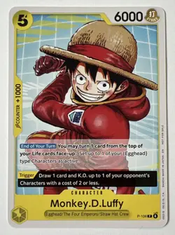 Monkey.D.Luffy P-106 Tournament Promo One Piece TCG NM - Image 1