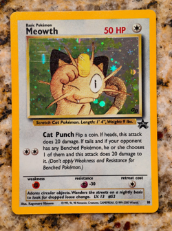 Pokemon Meowth 10 Promo Holo Promo Basic 50 HP Card - Image 1