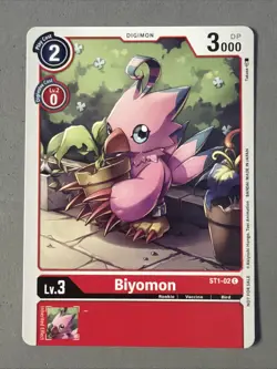Digimon TCG * Biyomon ST1-02 Common * Gaia Red * NM Card - Image 1