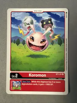 Digimon TCG * Koromon ST1-01 Uncommon * Gaia Red * NM Card - Image 1