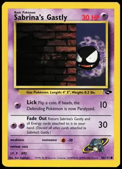 Sabrina's Gastly 96/132 Common Gym Challenge Pokemon Card - Image 1