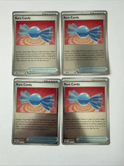 X4 Rare Candy PLAYSET [Reverse Holo] 125/132 Trainer Cards x4 MEG NM - Image 1