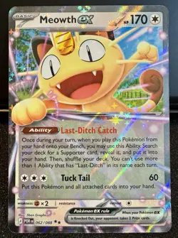 Meowth ex 062/088 Me03: Perfect Order Holo Pokemon Basic Card Double Rare - Image 1