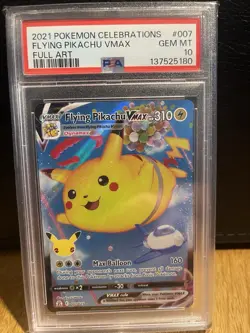 Pokemon Flying Pikachu VMAX Celebrations #007 Holo Ultra Rare PSA 10 Gem Mint - Image 1