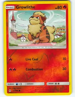 Growlithe - Reverse Holo - 21/214 Unbroken Bonds - Pokemon TCG - 2019 - Image 1
