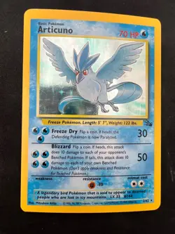 Pokemon TCG Articuno Fossil 2/62 Holo Unlimited Holo Rare LP / MP - Image 4