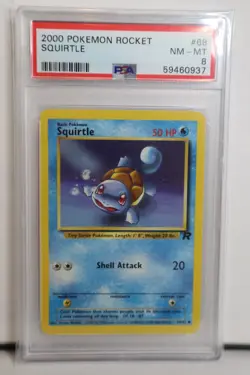 2000 Pokemon Team Rocket Squirtle #68/82 PSA NM-MT 8 - Image 1