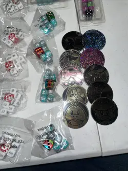 Pokemon ETB Dice And Coin-Lot 37 Sealed ETB Dice Markers And 10 Coins Mixed Sets - Image 5